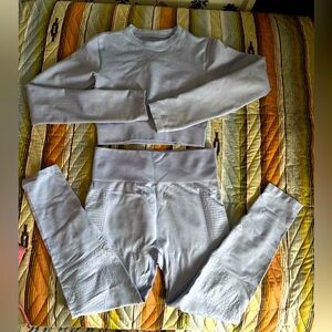 GUESS 2 Piece Lavender Cropped Top High Waist Bottom Set